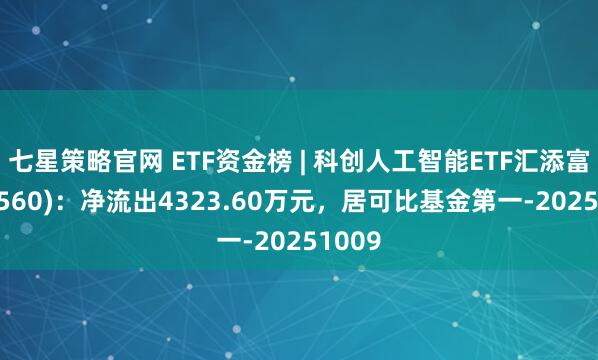 七星策略官网 ETF资金榜 | 科创人工智能ETF汇添富(589560)：净流出4323.60万元，居可比基金第一-20251009